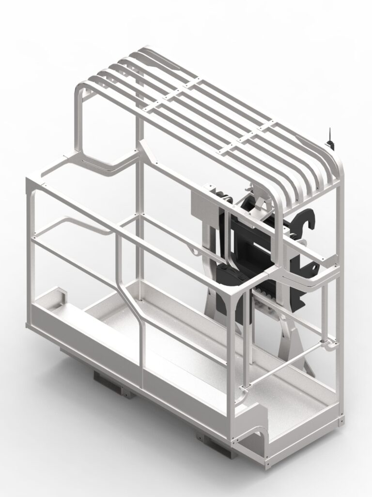 Mining crew basket for telehandler