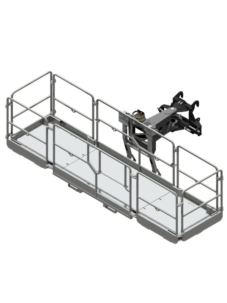 Retractable rotating crew basket 1000 kg for telehandlers